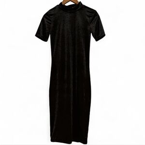 Zara black velvet midi dress